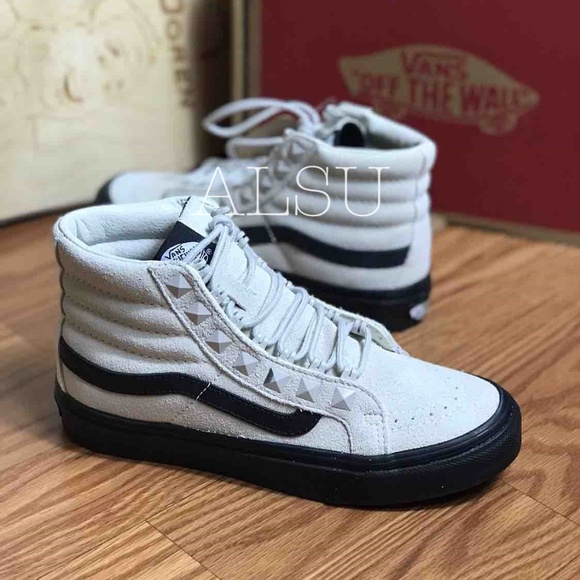 NWT VANS SK8-HI Slim Studs Marshmallow Suede W - Picture 5 of 8